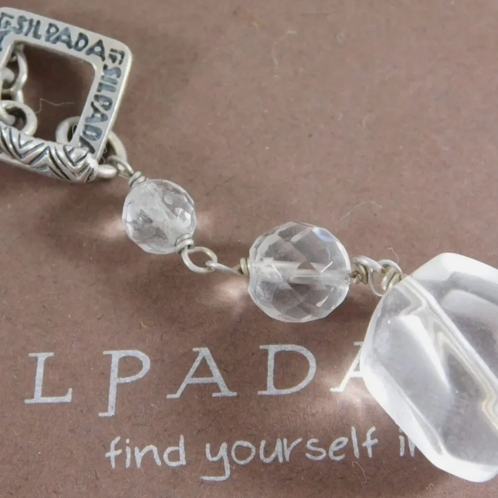 Silpada Sterling Silver Glass Bead Nugget Toggle Necklace 35” long - Picture 6 of 12